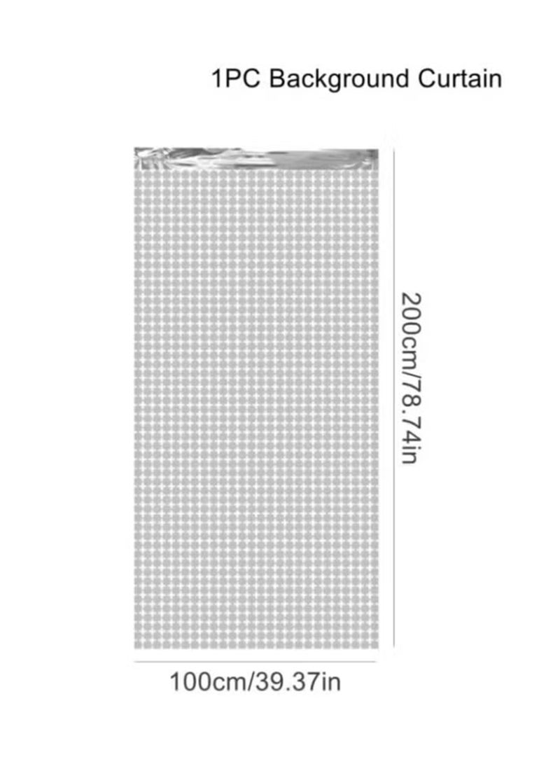 Jamal Silver Foil Backdrop 2m Length 1m Width Glitter Foil Backdrop for Wedding Birthday Baby Shower Party Decoration - Image 3